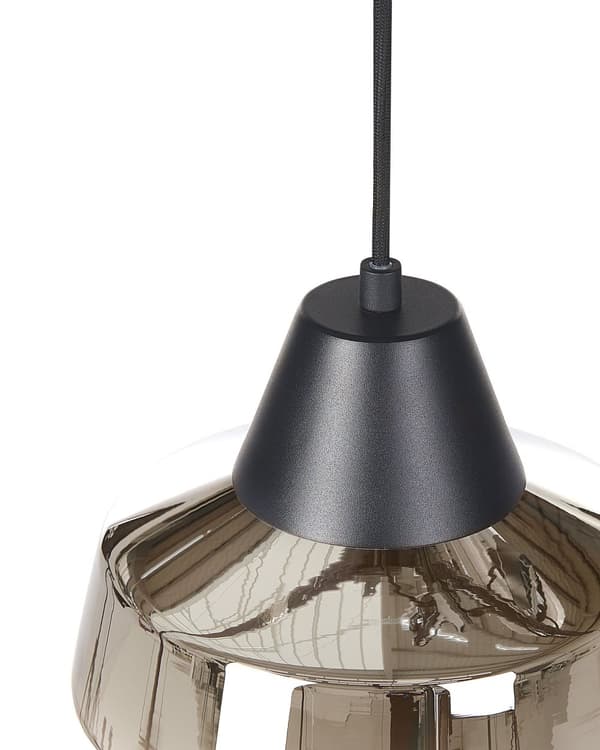 Pendellampe Svart Gull Metall 172 cm Glasskjerm Moderne design Belysning Stue