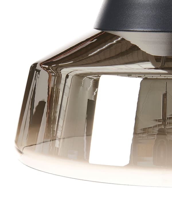 Pendellampe Svart Gull Metall 172 cm Glasskjerm Moderne design Belysning Stue