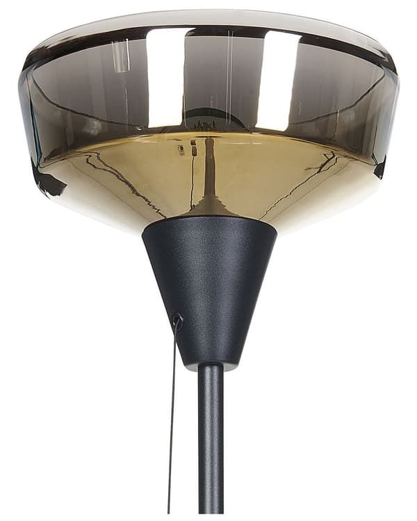 Gulvlampe Svart Gull Metall 175 cm Glasskjerm Moderne design Belysning Stue