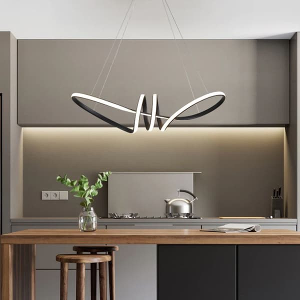 MODERNE LED LOFTSLAMPE + FJERNBETJENING APP823-CP SORT