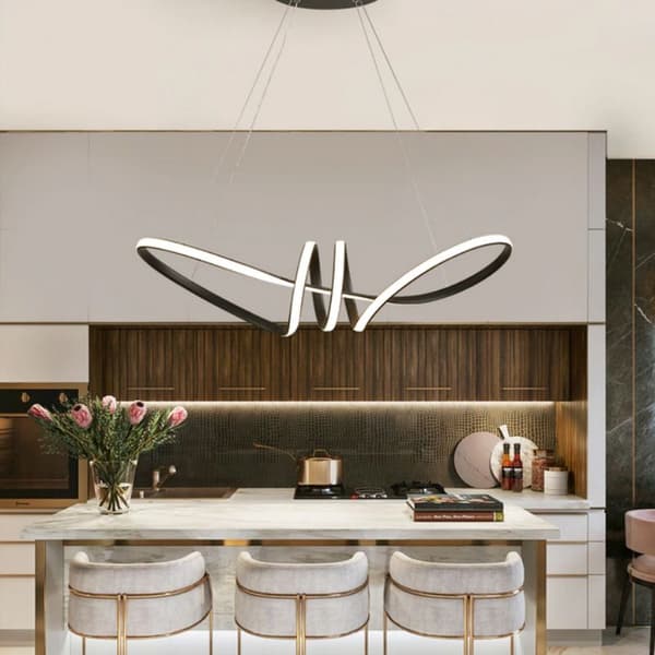 MODERNE LED LOFTSLAMPE + FJERNBETJENING APP823-CP SORT