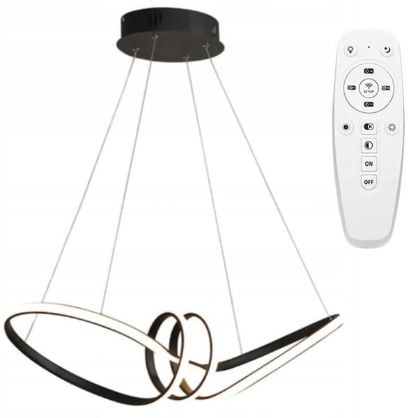 MODERNE LED LOFTSLAMPE + FJERNBETJENING APP823-CP SORT