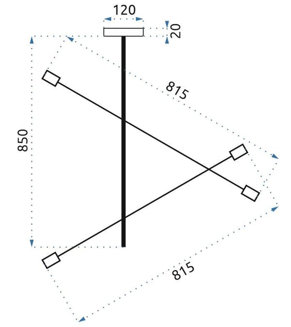 DUBBEL ARM JUSTERBAR HÄNGANDE TAKLAMPA APP479-4C