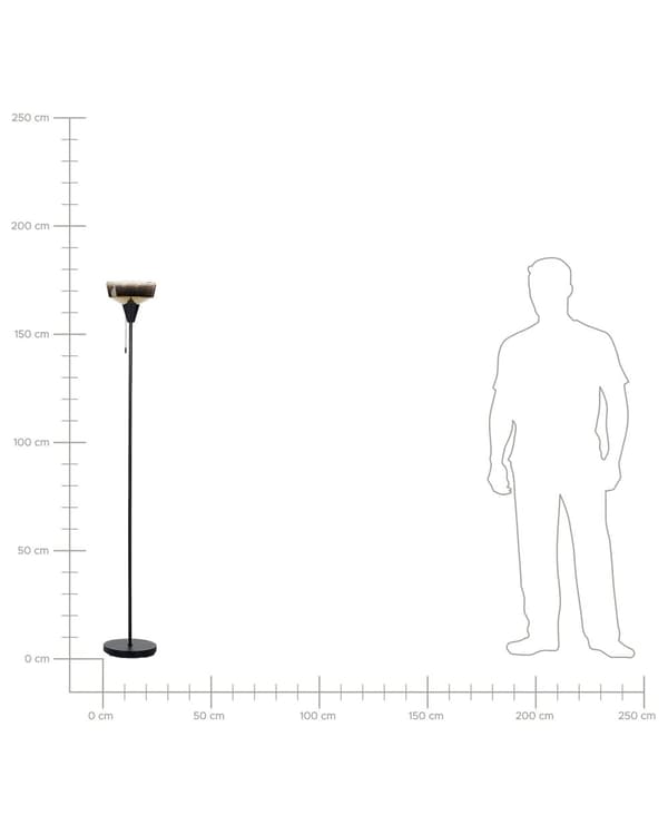 Lattiavalaisin musta kulta 25 x 175 x 25 cm rauta lasi kartio ympäristön valaistus moderni