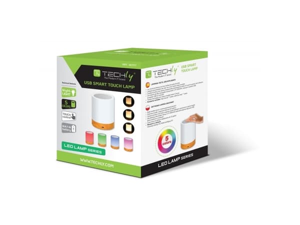 Techly I-LED TOUCH, Vit, Akrylnitrilbutadienstyren (ABS), Sovrum, 16 lampor, 1,6 W, LED