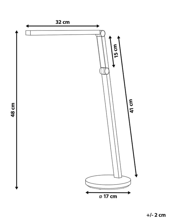LED-pöytävalaisin musta 32 x 48 x 17 cm muovi säädettävä himmennettävä kosketuskytkin työpöydälle