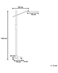 Pikkukuva 3 / 11: LED-lattiavalaisin tummanharmaa synteettinen materiaali 144 cm korkea himmentimellä moderni tyyli