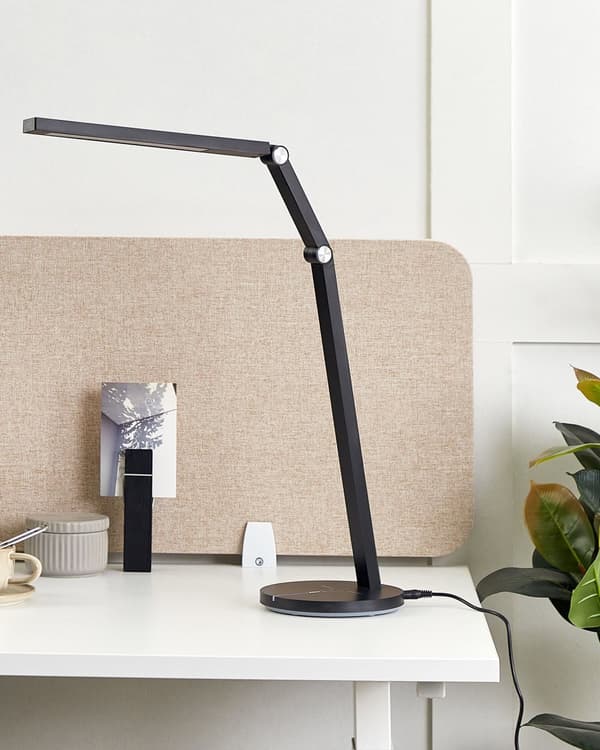 Skrivebords LED-lampe Sort med Sokkel Trinløs Dæmpning Touch Switch Lys Kontorstudie Moderne