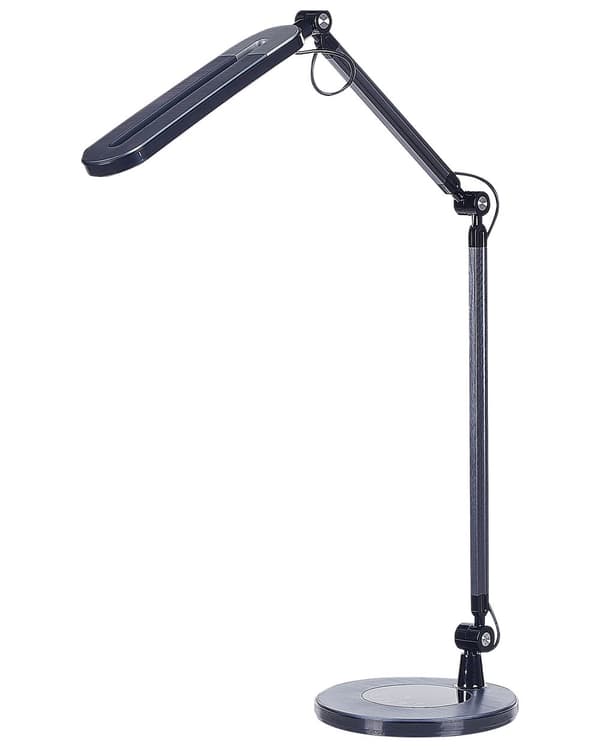 Skrivebords LED-lampe Metal Aluminium Sort med Sokkel Dobbeltdæmpende Touch Switch Lys Kontorstudie Moderne Stil