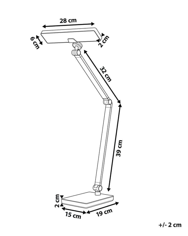 Skrivebords LED-lampe Metal Aluminium Sort Trinløs Dæmpning Touch Switch Trådløs Oplader Lys Kontorstudie Moderne Stil