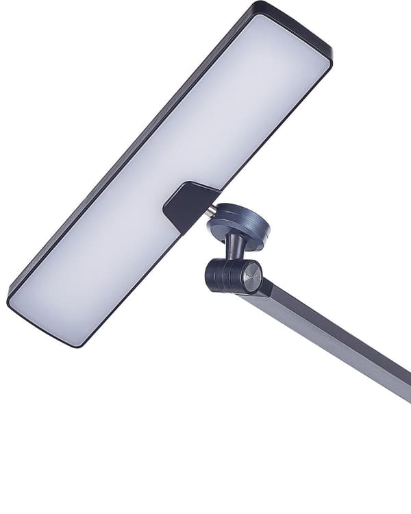 Skrivebords LED-lampe Metal Aluminium Sort Trinløs Dæmpning Touch Switch Trådløs Oplader Lys Kontorstudie Moderne Stil