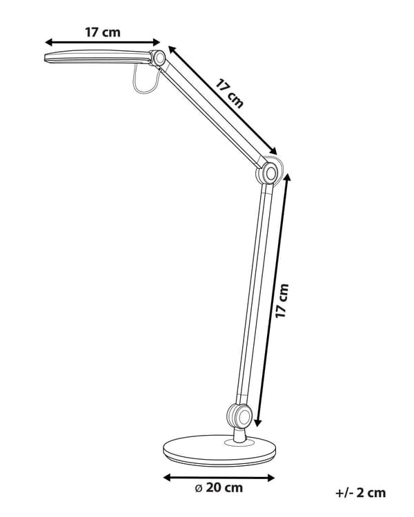 Skrivbord LED Lampa Metall Aluminium Svart med Bas Dubbel Dimning Touch-knapp Ljus Kontor Arbetsrum Modern