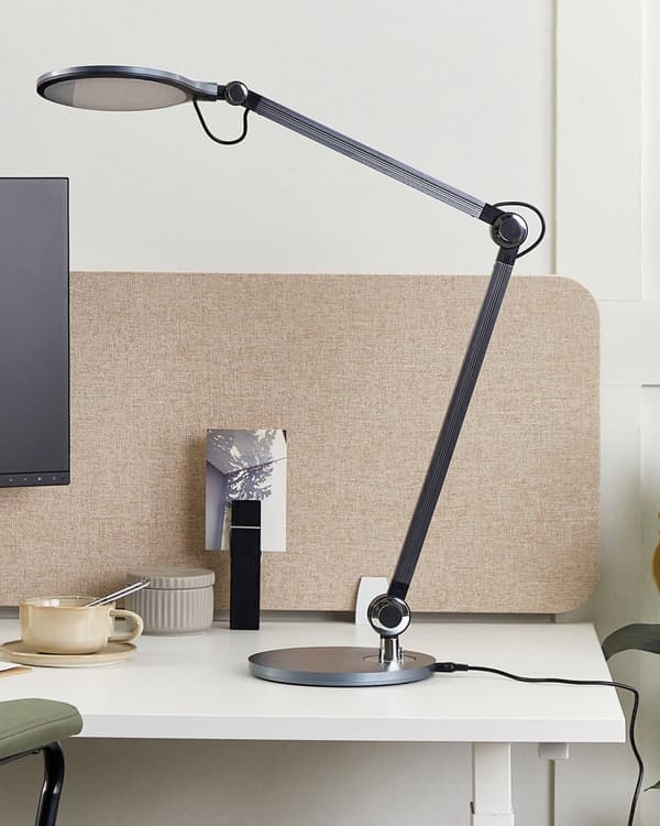 Skrivbord LED Lampa Metall Aluminium Svart med Bas Dubbel Dimning Touch-knapp Ljus Kontor Arbetsrum Modern