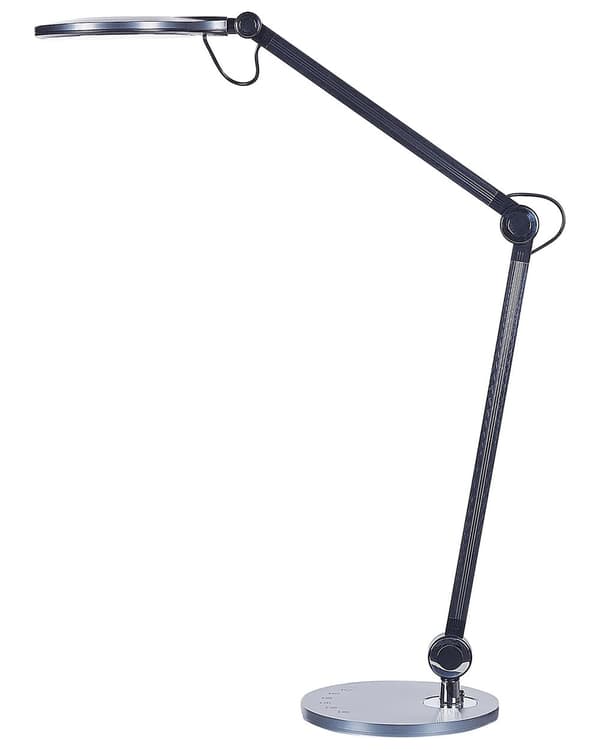Skrivbord LED Lampa Metall Aluminium Svart med Bas Dubbel Dimning Touch-knapp Ljus Kontor Arbetsrum Modern