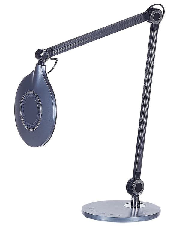 Skrivbord LED Lampa Metall Aluminium Svart med Bas Dubbel Dimning Touch-knapp Ljus Kontor Arbetsrum Modern