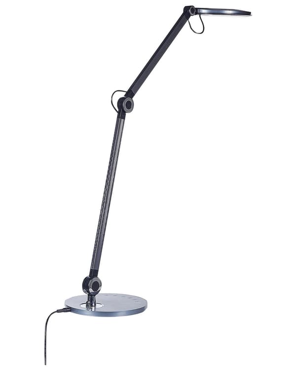 Skrivbord LED Lampa Metall Aluminium Svart med Bas Dubbel Dimning Touch-knapp Ljus Kontor Arbetsrum Modern