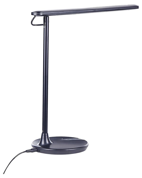 Skrivbord LED Lampa Metall Aluminium Svart med Bas Dubbel Dimning Touch-knapp Ljus Kontor Arbetsrum Modern