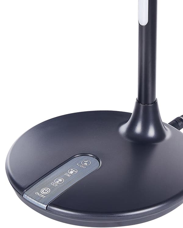 Skrivbord LED Lampa Metall Aluminium Svart med Bas Dubbel Dimning Touch-knapp Ljus Kontor Arbetsrum Modern