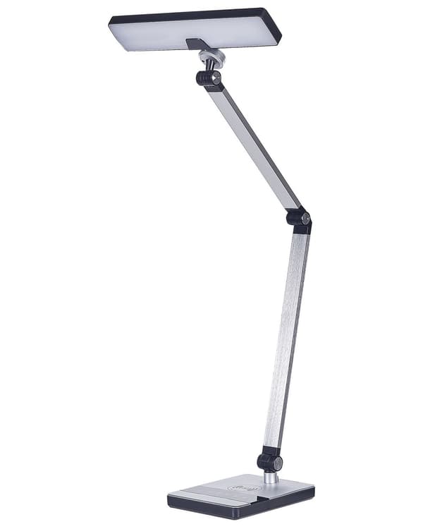 Skrivbordslampa LED Metall Aluminium Silver Steglös Dimning Touch-knapp Trådlös Laddare Ljus Kontor Arbetsrum Modern