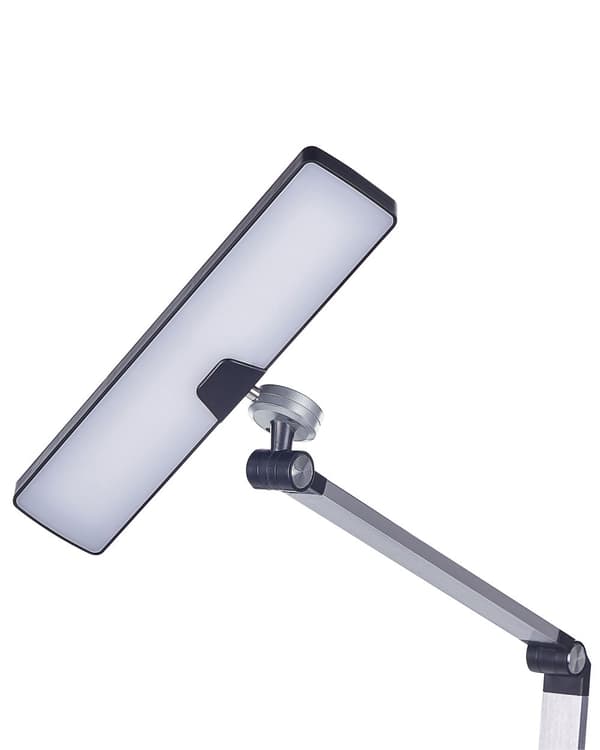 Skrivbordslampa LED Metall Aluminium Silver Steglös Dimning Touch-knapp Trådlös Laddare Ljus Kontor Arbetsrum Modern