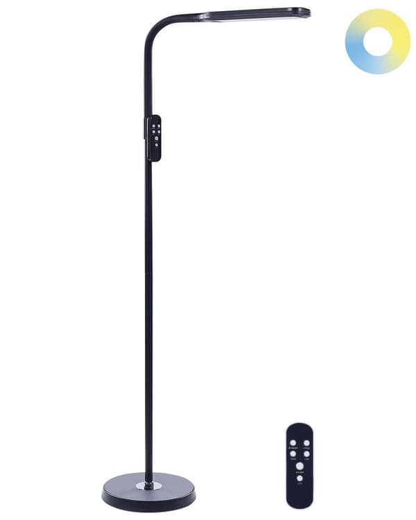 LED-lattiavalaisin musta 40 x 160 x 27 cm muovi rauta kaukosäädin himmennystoiminto moderni