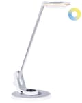 Pikkukuva 1 / 11: LED-pöytävalaisin hopea valkoinen 19 x 45 x 19 cm alumiini muovi säädettävä himmennin USB moderni