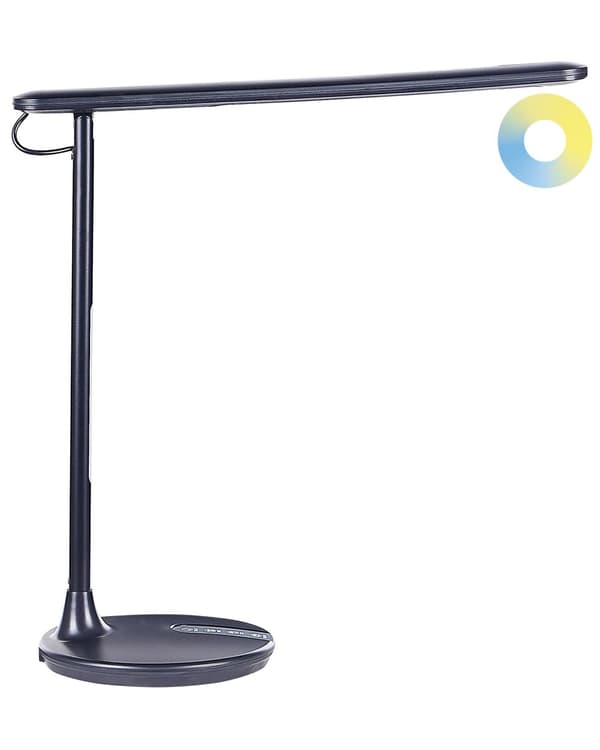 Skrivebordslampe Svart Metall Aluminium LED Dobbel dimming Berøringsbryter Moderne Belysning Kontor Bordlampe