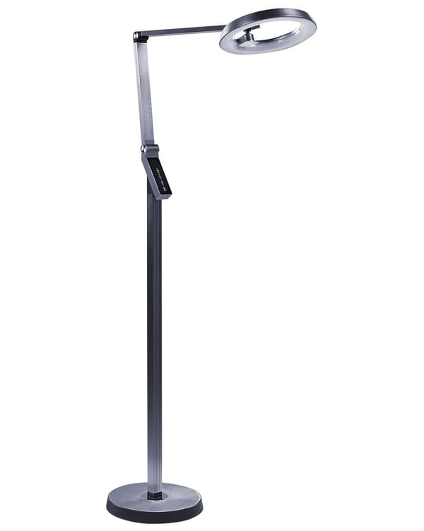 Gulv LED Lampe Mørkegrå Syntetisk Materiale 170 cm Højdedæmpning LCD Moderne Belysning Hjemmekontor