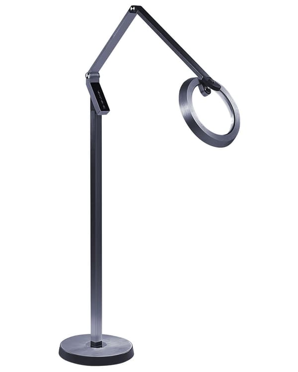 Gulv LED Lampe Mørkegrå Syntetisk Materiale 170 cm Højdedæmpning LCD Moderne Belysning Hjemmekontor