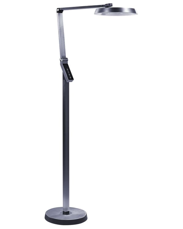 Gulv LED Lampe Mørkegrå Syntetisk Materiale 170 cm Højdedæmpning LCD Moderne Belysning Hjemmekontor