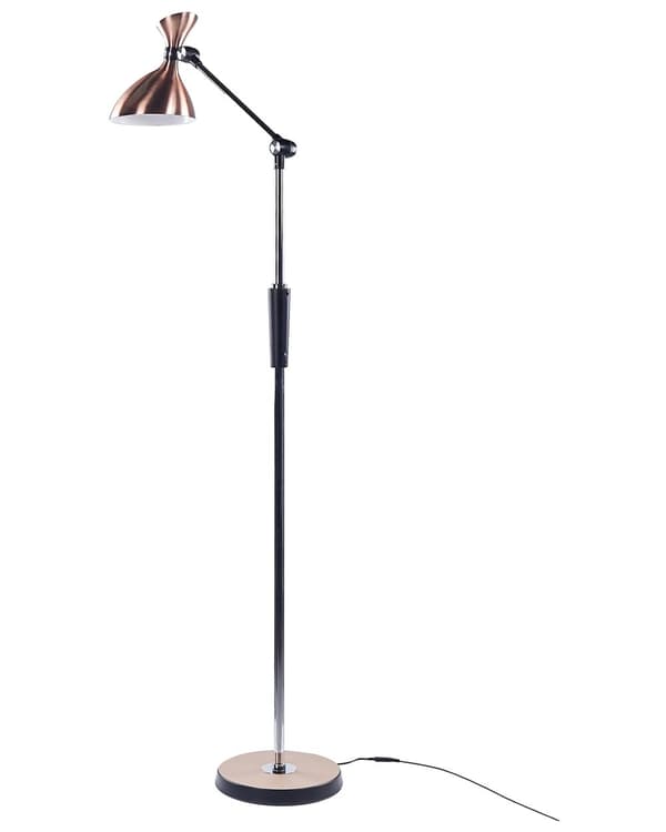 Gulv LED Lampe Kobber Syntetisk Materiale 169 cm Højde Lysdæmpning Moderne Belysning Hjemmekontor