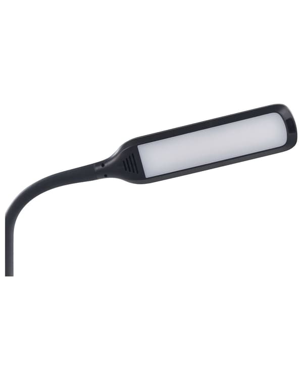 Gulv LED Lampe Sort Syntetisk Materiale 160 cm Højde Lysdæmpning Fjernbetjening Moderne Belysning Hjemmekontor