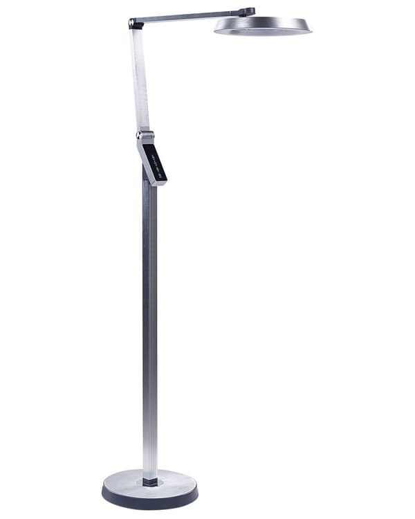 Gulv LED Lampe Sølv Syntetisk Materiale 170 cm Højdedæmpning LCD Moderne Belysning Hjemmekontor