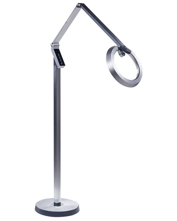 Gulv LED Lampe Sølv Syntetisk Materiale 170 cm Højdedæmpning LCD Moderne Belysning Hjemmekontor