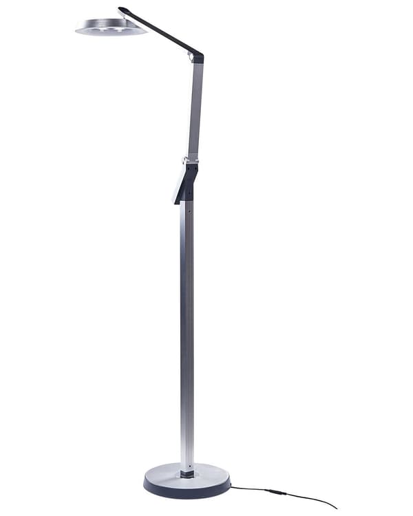 Gulv LED Lampe Sølv Syntetisk Materiale 170 cm Højdedæmpning LCD Moderne Belysning Hjemmekontor