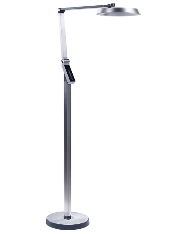 Gulv LED Lampe Sølv Syntetisk Materiale 170 cm Højdedæmpning LCD Moderne Belysning Hjemmekontor