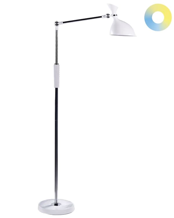 Gulv LED Lampe Hvid Syntetisk Materiale 169 cm Højde Lysdæmpning Modern Lighting Hjemmekontor