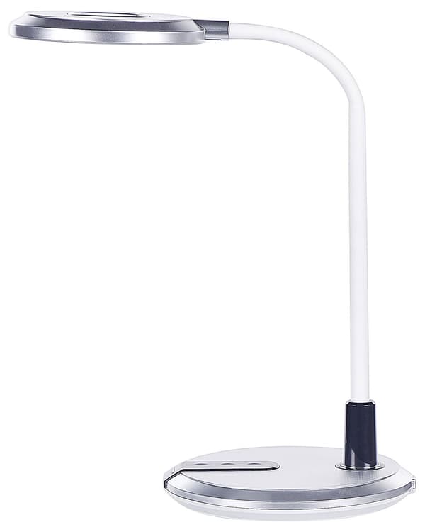 LED Skrivebordslampe Sølv Syntetisk Bordbelysning Reding Computer Lampe Justerbar Arm Lysdæmper Farvetemperaturændring