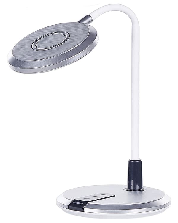LED Skrivebordslampe Sølv Syntetisk Bordbelysning Reding Computer Lampe Justerbar Arm Lysdæmper Farvetemperaturændring