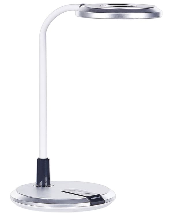 LED Skrivebordslampe Sølv Syntetisk Bordbelysning Reding Computer Lampe Justerbar Arm Lysdæmper Farvetemperaturændring