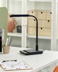 Miniatyrbillede 4 af 11: LED skrivebordslampe Sort bordbelysning Reding Computerlampe Justerbar armdæmper Farvetemperaturændring
