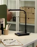 Miniatyrbillede 2 af 11: LED skrivebordslampe Sort bordbelysning Reding Computerlampe Justerbar armdæmper Farvetemperaturændring