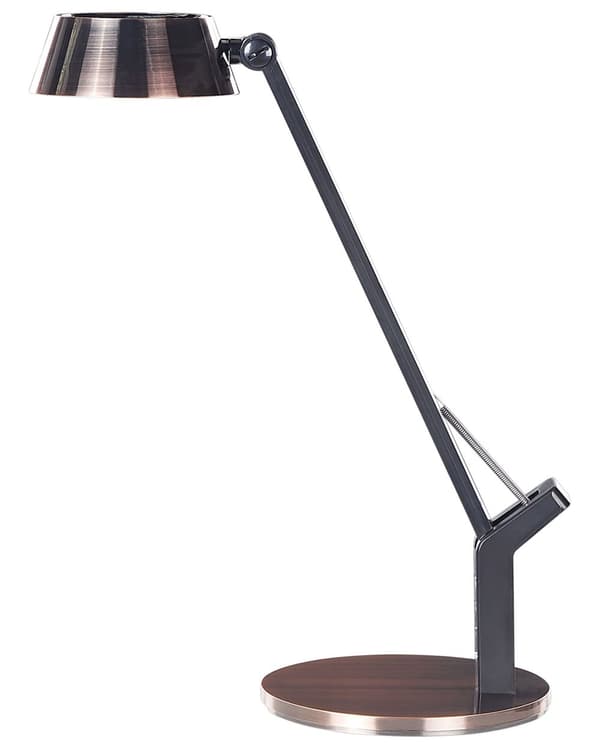 LED Skrivebordslampe Kobber Metal Bordbelysning Læse Computerlampe Justerbar Armdæmper Farvetemperatur USB-port