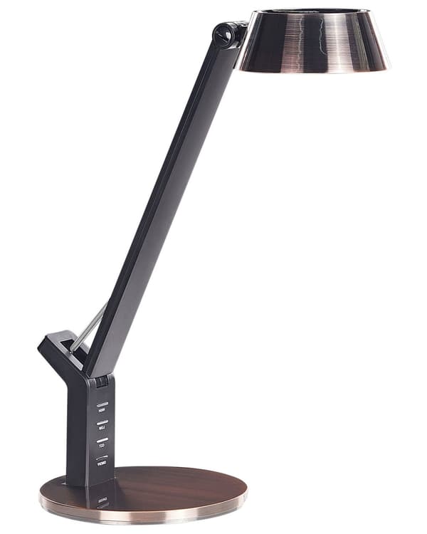 LED Skrivebordslampe Kobber Metal Bordbelysning Læse Computerlampe Justerbar Armdæmper Farvetemperatur USB-port