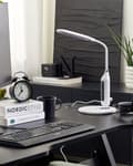 Miniatyrbillede 4 af 11: Skrivebordslampe Hvid Bordbelysning Læse Computerlampe Justerbar Arm Slide Dimmer Farvetemperatur