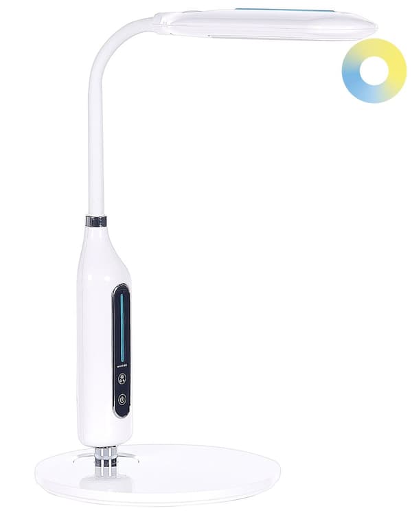 Skrivebordslampe Hvid Bordbelysning Læse Computerlampe Justerbar Arm Slide Dimmer Farvetemperatur