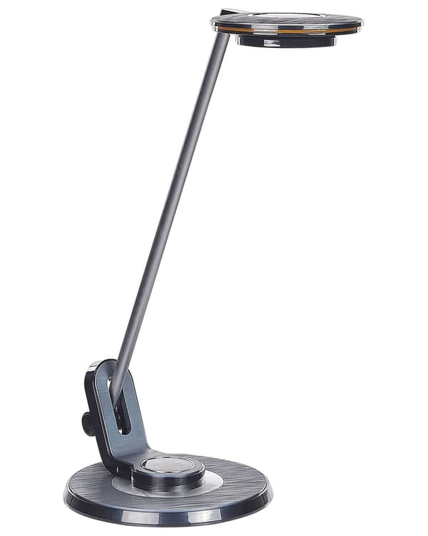 LED Skrivebordslampe Sort Metal Bordbelysning Læse Computerlampe Justerbar Arm Lysdæmper Farvetemperatur USB-port