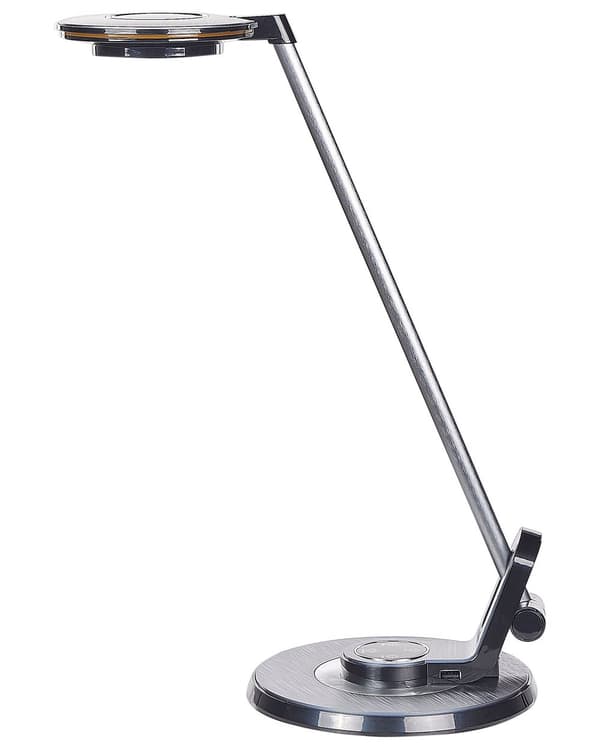 LED Skrivebordslampe Sort Metal Bordbelysning Læse Computerlampe Justerbar Arm Lysdæmper Farvetemperatur USB-port