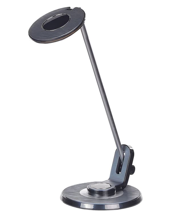 LED Skrivebordslampe Sort Metal Bordbelysning Læse Computerlampe Justerbar Arm Lysdæmper Farvetemperatur USB-port