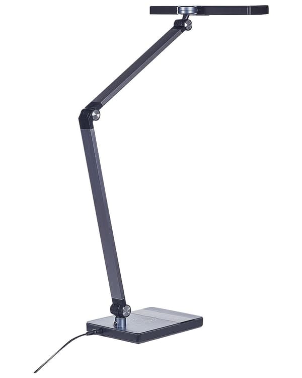 Skrivebordslampe Svart Metall Aluminium LED Dimming Berøringsbryter Trådløs lader Moderne Belysning Kontor Bordlampe